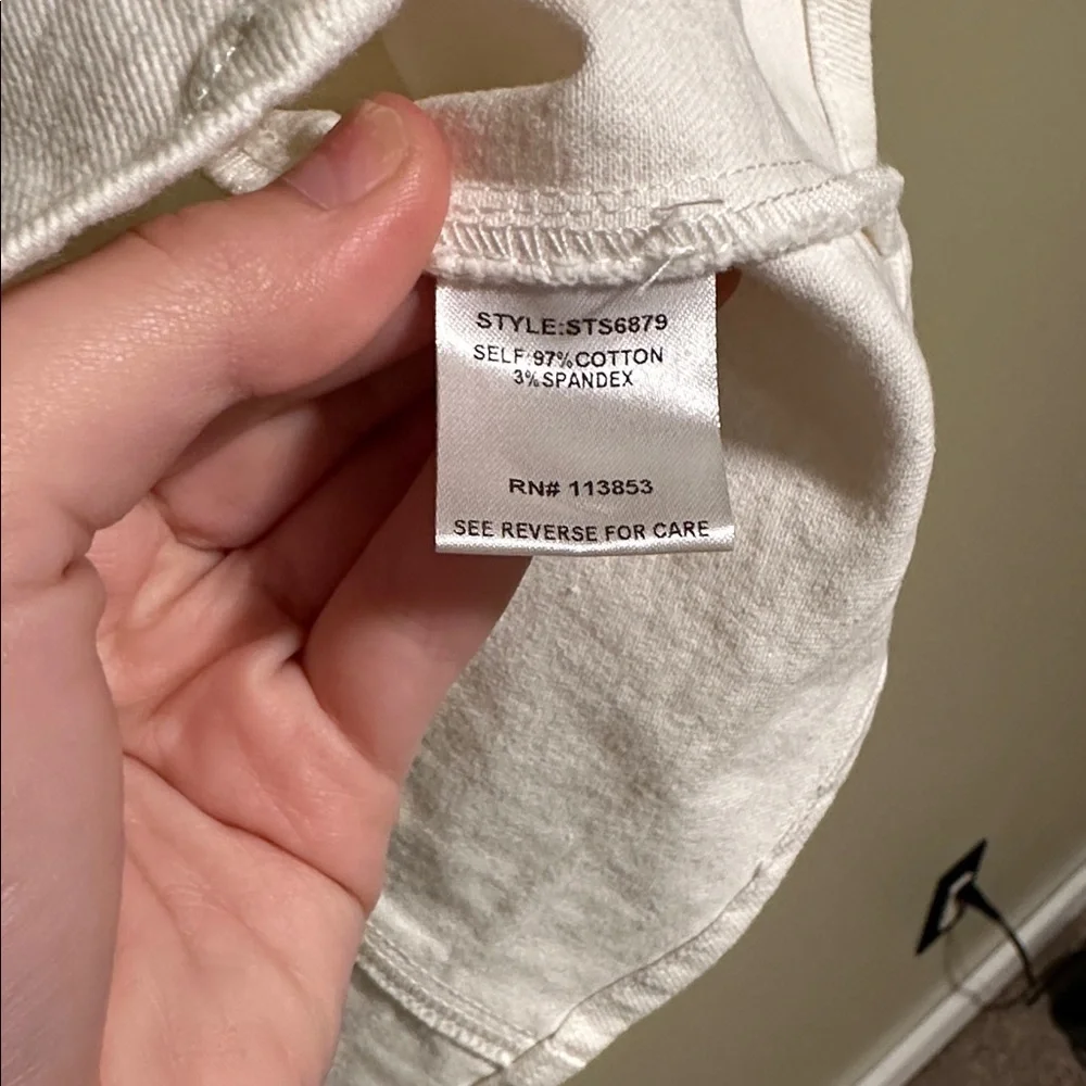 SugarLips White Jean Skirt Size Large - Picture 5 of 6